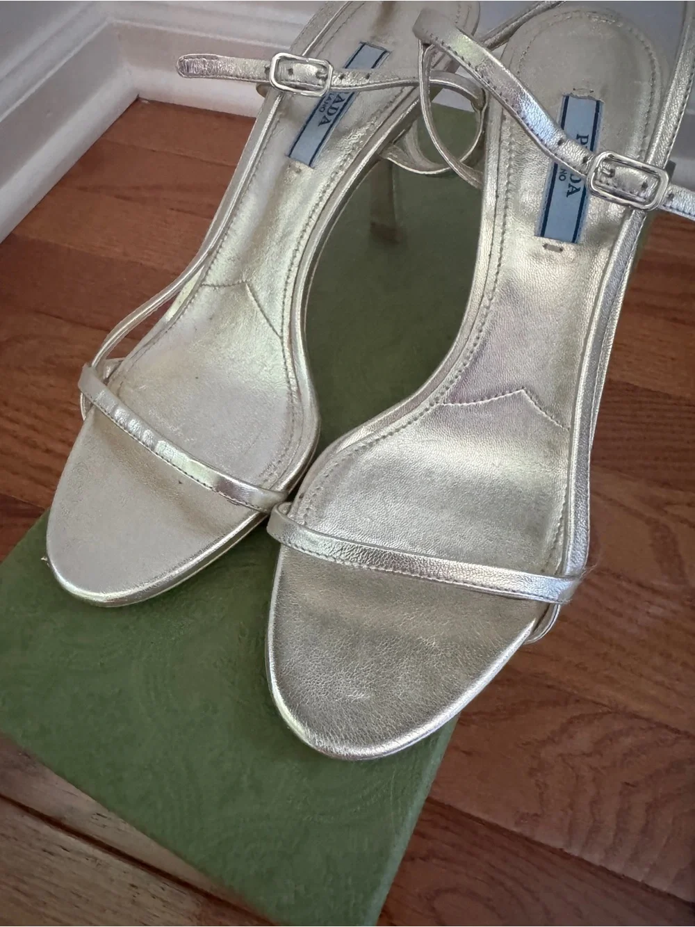 Prada Gold Strappy Sandals Size 37